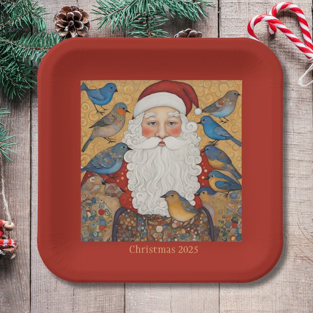 Vintage Santa Christmas  Paper Plate (Creator Uploaded)