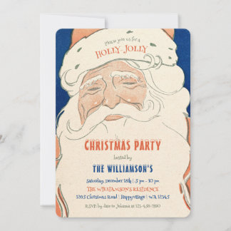 Vintage Santa Christmas Party Invitation