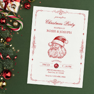 Vintage santa christmas party  Invitation