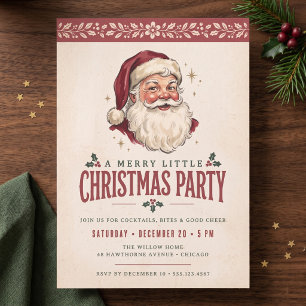 Vintage Santa Christmas Party Invitation