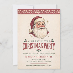 Vintage Santa Christmas Party Invitation