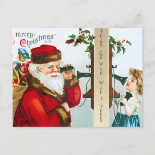 Vintage Santa Christmas Postcard: Classic Holiday  Postcard
