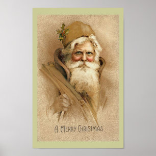 Vintage Santa - Christmas Poster