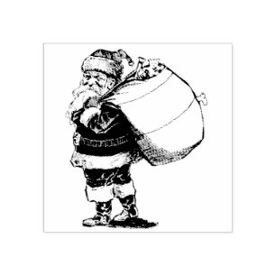Vintage Santa Christmas Rubber Stamp