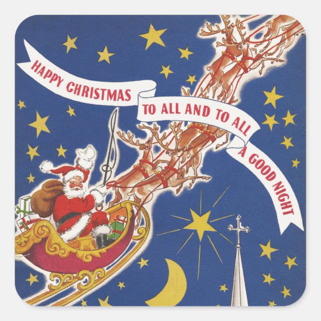 Vintage Santa Christmas stickers (Front)