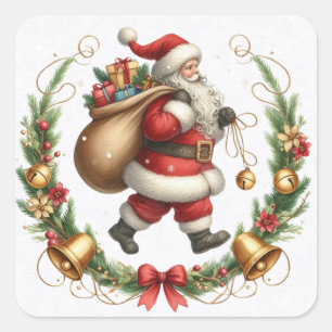 Vintage Santa Christmas Stickers