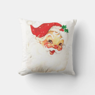 Vintage Santa Christmas Throw Pillow