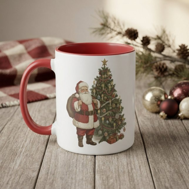 Vintage Santa & Christmas Tree Mug (Creator Uploaded)