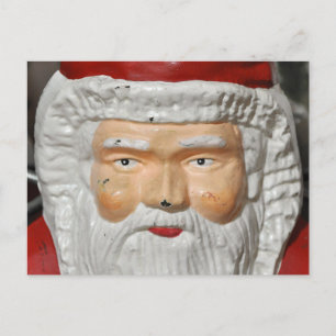 Vintage Santa, Christmas, tree stand, Holiday Postcard