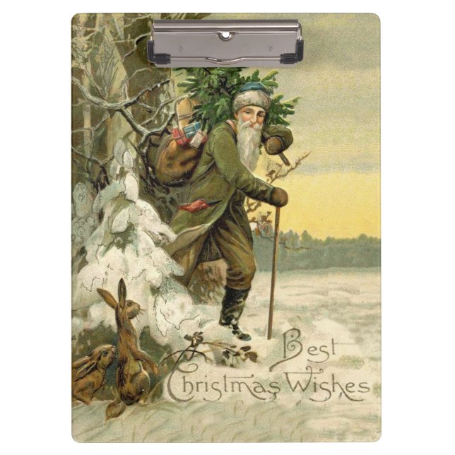Vintage Santa Christmas Victorian Holiday Clipboard (Front)