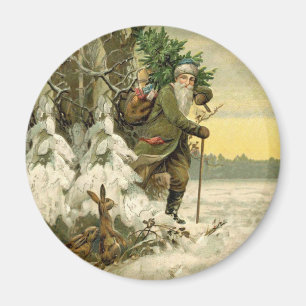Vintage Santa Christmas Victorian Holiday Magnet