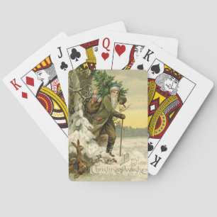 Vintage Santa Christmas Victorian Holiday Playing Cards