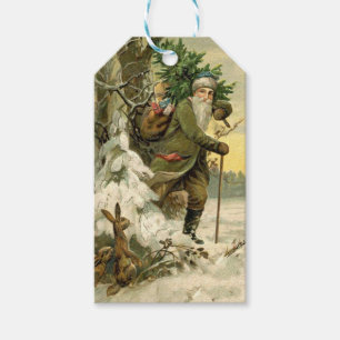 Vintage Santa Christmas Victorian Holiday Tree  Gift Tags