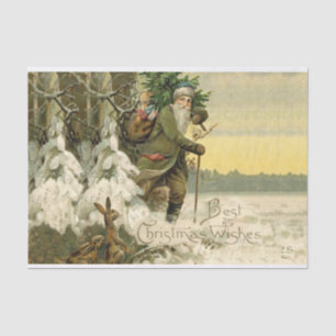 Vintage Santa Christmas Victorian Holiday Tree  Tissue Paper