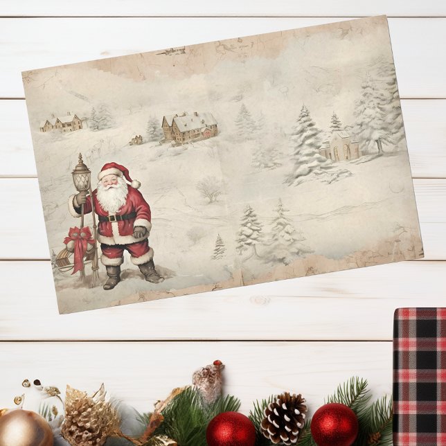 Vintage Santa Christmas Winter Decoupage Tissue Paper (Creator Uploaded)