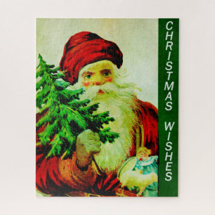 Vintage Santa Christmas Wishes Jigsaw Puzzle