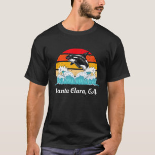 Vintage Santa-Clara CA Distressed Orca Killer Whal T-Shirt