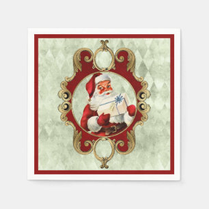 Vintage santa classic retro claus merry christmas  napkin