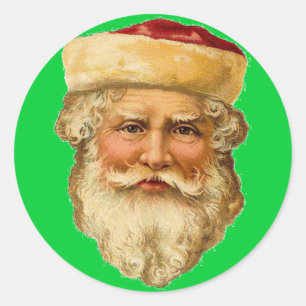 Vintage Santa Classic Round Sticker