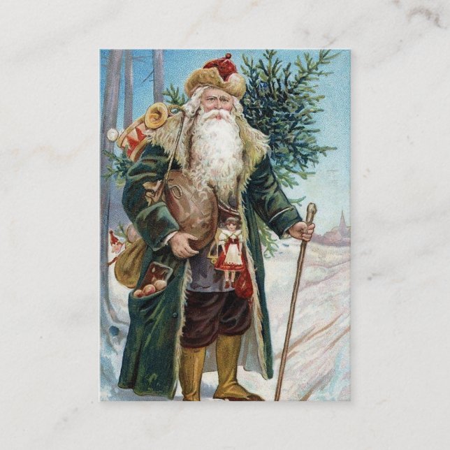 Vintage Santa Claus 6 Business Card (Front)