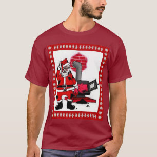 Vintage Santa Claus and a Coal Stove Burner T-Shirt