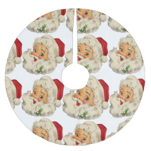 vintage santa claus brushed polyester tree skirt