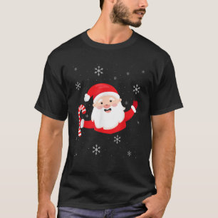 Vintage Santa Claus Candy Cane Christmas Holiday  T-Shirt