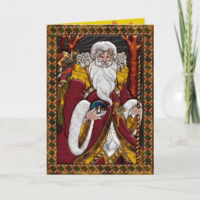 Vintage Santa Claus Card_Inside Art Holiday Card (Front)