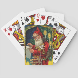 Vintage Santa Claus Checking List Playing Cards
