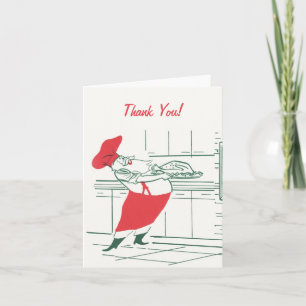Vintage Santa Claus Chef, Thank You Card