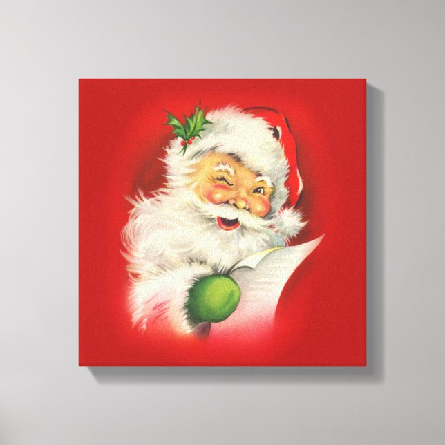 Vintage Santa Claus Christmas Canvas Print (Front)
