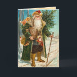 Vintage Santa Claus Christmas Card<br><div class="desc">Vintage Christmas cards for the people you love. Easy to customise! Each old world postcard is lovingly restored for best print quality.</div>