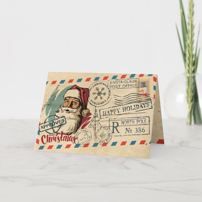 Vintage Santa Claus Christmas Card (Front)