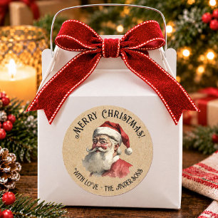 Vintage Santa Claus Christmas Classic Round Sticker