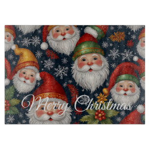 Vintage Santa Claus Christmas Collection Cutting Board
