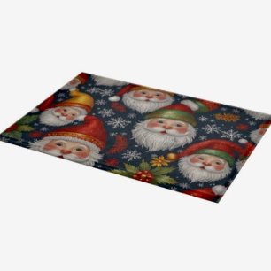 Vintage Santa Claus Christmas Collection Cutting Board
