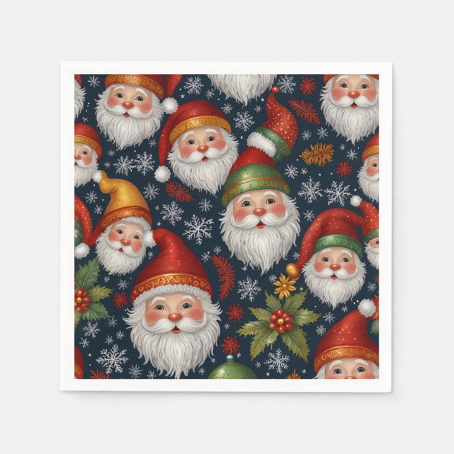 Vintage Santa Claus Christmas Collection Napkin (Front)