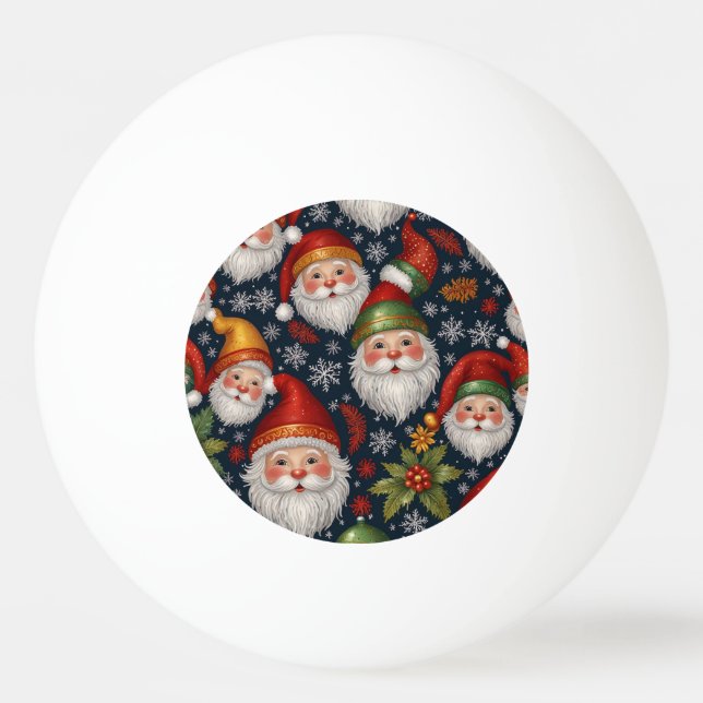 Vintage Santa Claus Christmas Collection Ping Pong Ball (Front)