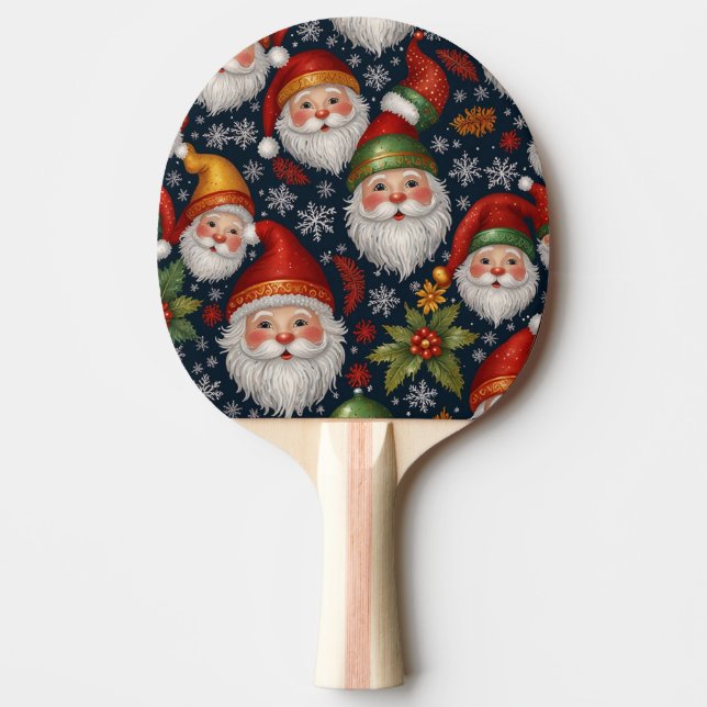 Vintage Santa Claus Christmas Collection Ping Pong Paddle (Front)