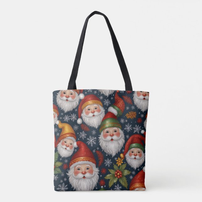 Vintage Santa Claus Christmas Collection Tote Bag (Back)