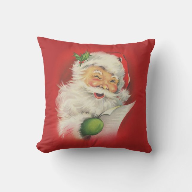 Vintage Santa Claus Christmas Cushion (Front)