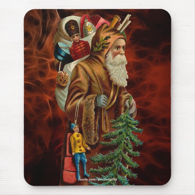 Vintage Santa Claus & Christmas Gifts Mousepad (Front)
