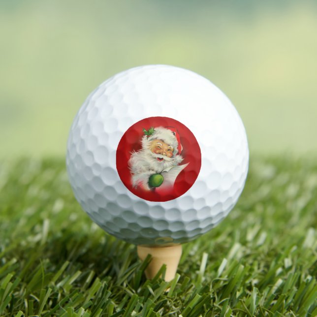 Vintage Santa Claus Christmas Golf Balls (Insitu Tee)