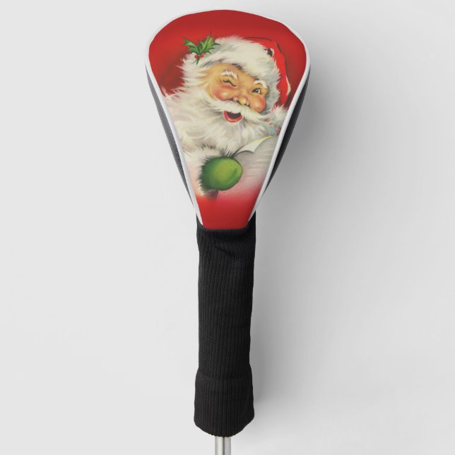 Vintage Santa Claus Christmas Golf Head Cover (Front)