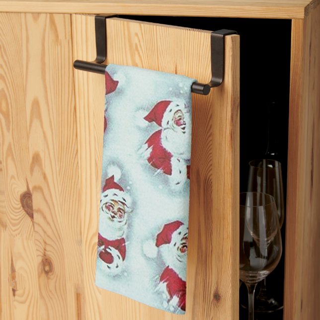 Vintage Santa Claus Christmas Kitchen Towel (Thirds Fold)