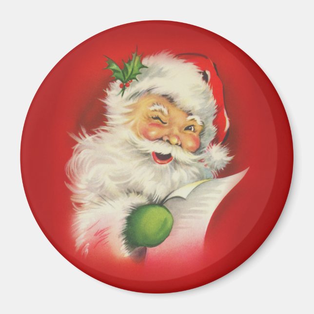 Vintage Santa Claus Christmas Magnet (Front)