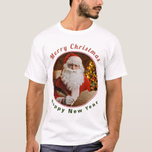 Vintage Santa Claus Christmas New Year Personalise T-Shirt