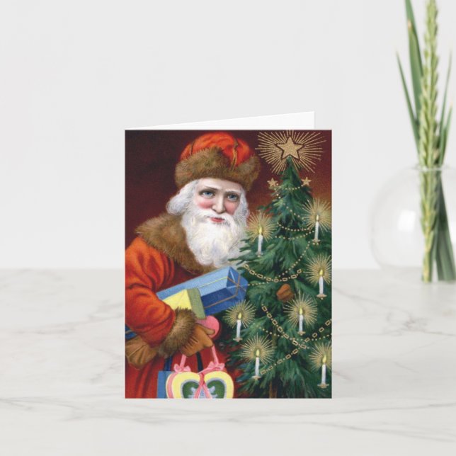 Vintage Santa Claus Christmas Note Cards (Front)