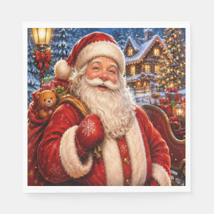 Vintage Santa Claus Christmas Paper Napkins