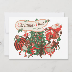 Vintage Santa Claus Christmas Party Invitation